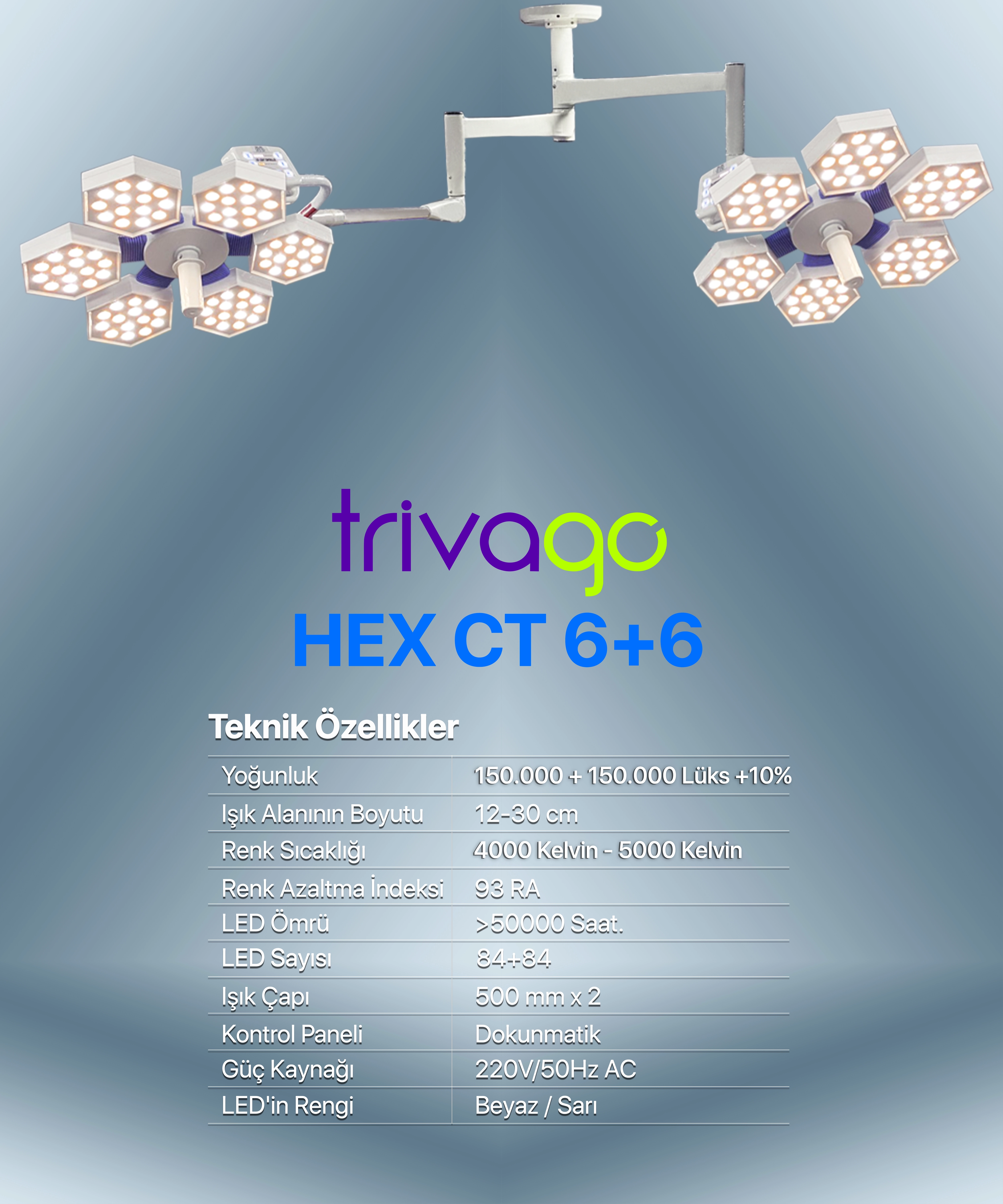         Trivago CT 6+6 Ameliyat Lambası