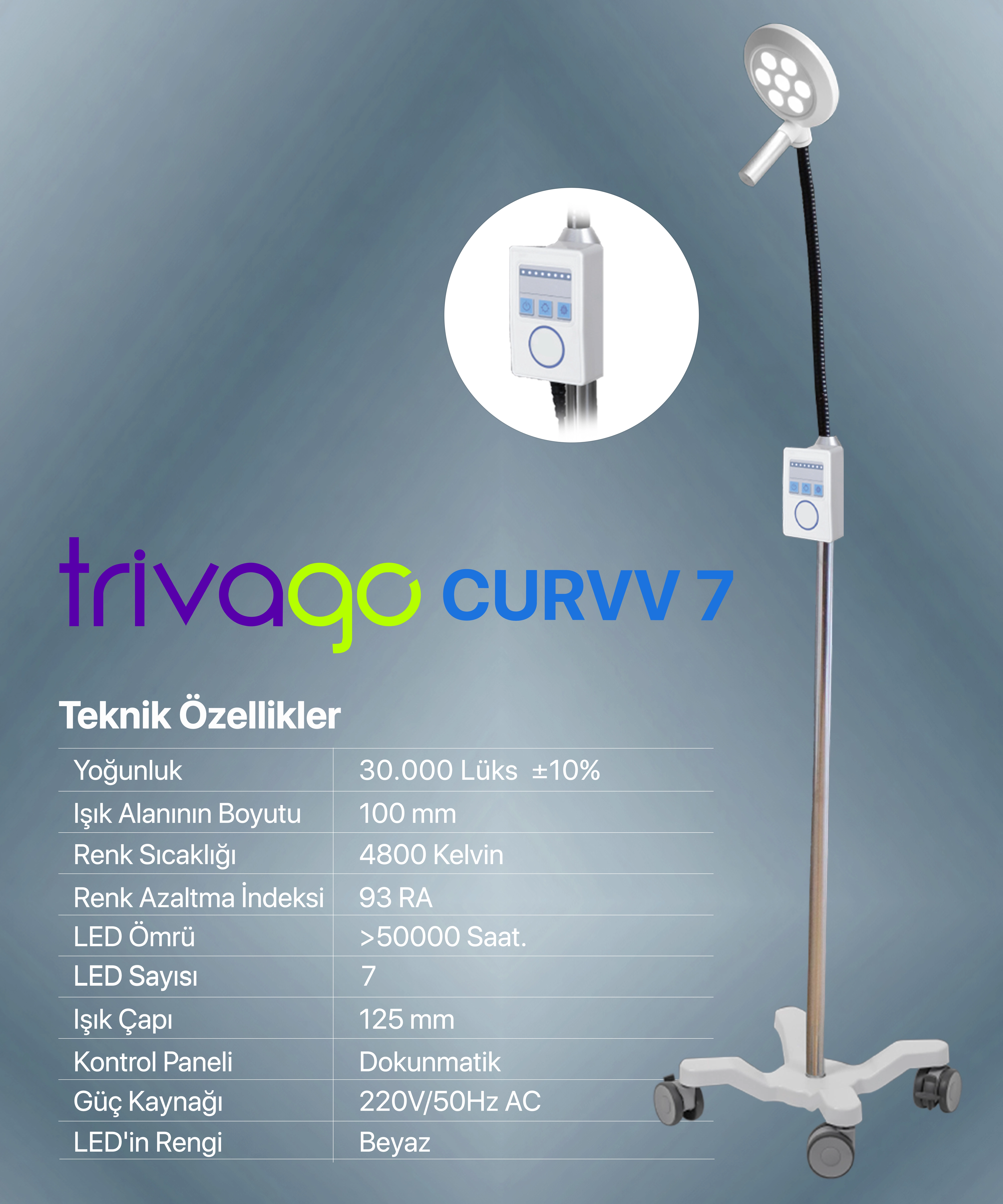 Trivago Curvv 7 LED Muayene Lambası